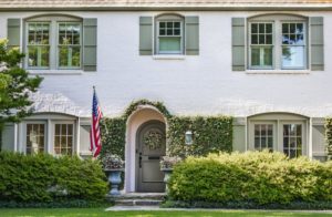 home with white painted brick