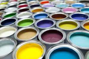 a wide color selection of paint