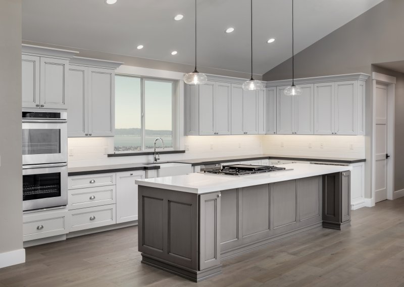 gray kitchen cabinets