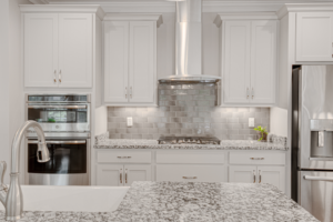 a kitchen with stainless steel appliances 